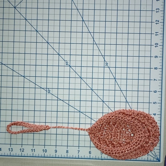 Air Plant Hanger Basket, Orange, Crocheted, Boho Style, Pre-owned - Picture 6 of 7